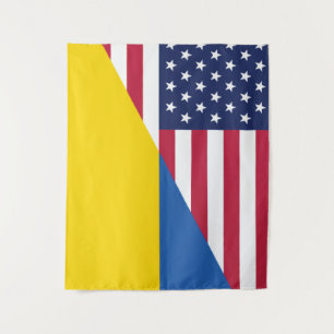 Tapiz American support towards Ukraine Sherpa Blanket