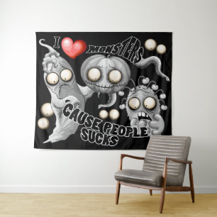 Tapiz Amo a los monstruos porque la gente se acosa