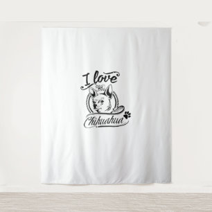 Tapiz Amo mi Chihuahua - Mascota animal lindo Paw Dog Lo