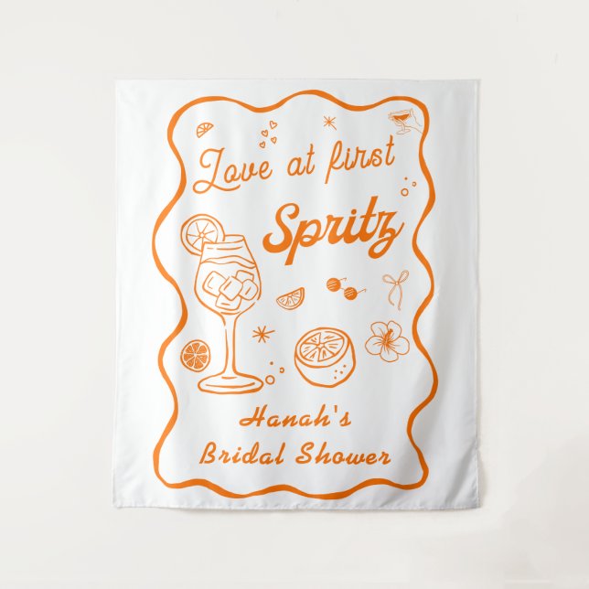 Tapiz Amor a Primera Spritz Despedida de Soltera (Anverso)