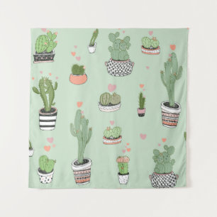 Tapiz Amor Cactus: Patrón Personalizado.