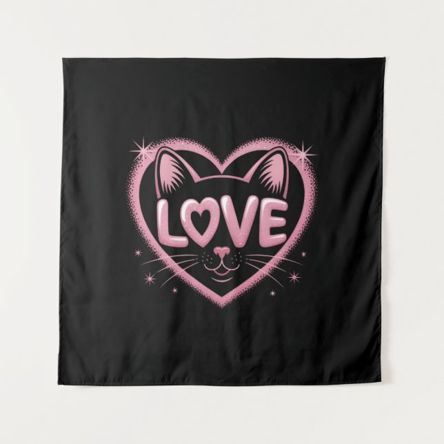Tapiz Amor de Gato Brillante (Anverso)