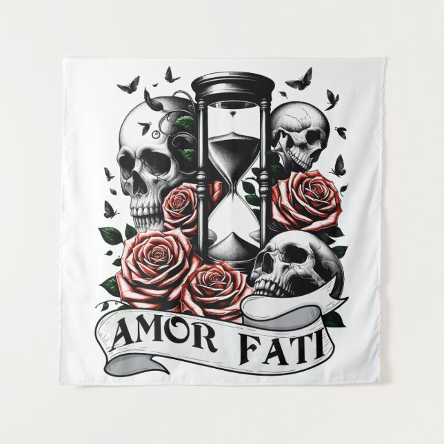 Tapiz Amor Fati - Memento Mori Arte Gótico (Anverso)