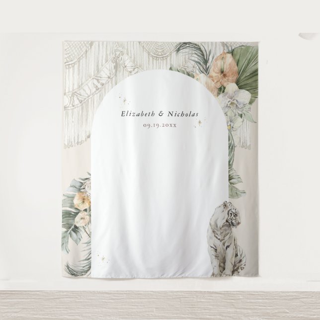 Tapiz Amor Salvaje | Cabina de Fotos de Verde Boho Macra (Anverso)