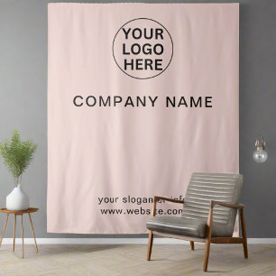 Tapiz Añadir logotipo y texto a Rubor Pink profesional p