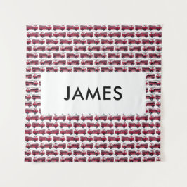 Tapiz Añadir tu nombre camión de bomberos rojos personal