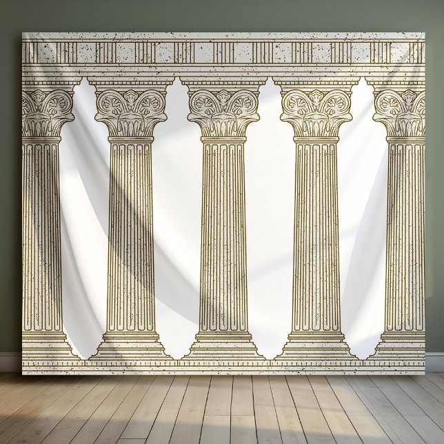 Tapiz Ancient History Party Photo Backdrop with columns (Subido por el creador)