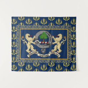 Tapiz Anderson Clan Badge & Motto con Leones