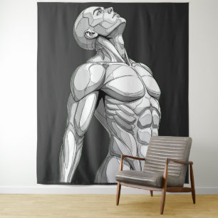 Tapiz Android Anatomy: Cyborg Wall Tapestry