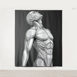 Tapiz Android Anatomy: Cyborg Wall Tapestry