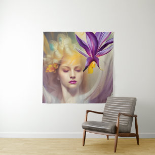 Tapiz Ángel con orquídea