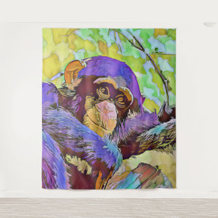 Tapiz animal inteligente - chimpancé 3