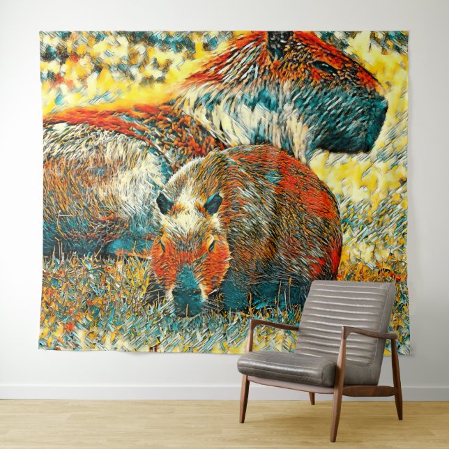Tapiz AnimalArt_Capybara_004 (In situ (horizontal))