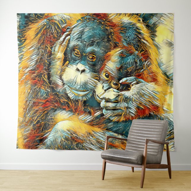 Tapiz AnimalArt_OrangUtan_003 (In situ (horizontal))