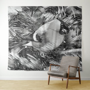 Tapiz AnimalArtBW_Bird 001 -Bullfinch
