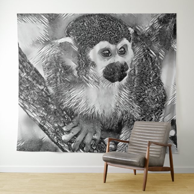 Tapiz AnimalArtBW_Monkey_002 (In situ (horizontal))