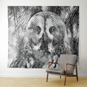 Tapiz AnimalArtBW_Owl_001
