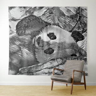 Tapiz AnimalArtBW_Panda_002
