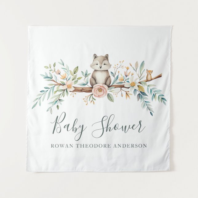 Tapiz Animales de acuarela de Woodland (Anverso)