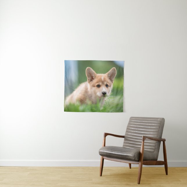 Tapiz Animales de bebé más afectados | Cachorro de Corgi (In situ (horizontal))