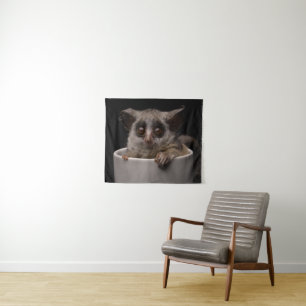 Tapiz Animales de bebé más afectados Cute Bushbaby
