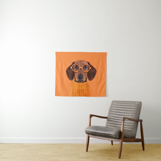 Tapiz Animales de bebé más afectados | Dachshund Naranja (In situ (horizontal))
