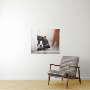 Tapiz Animales de bebé más afectados   Gatito blanco y n