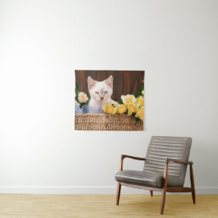 Tapiz Animales de bebé más afectados Gatitos y rosas a
