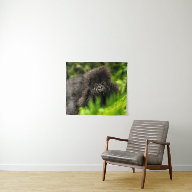 Tapiz Animales de bebé más afectados | Gorila de montaña (In situ (horizontal))