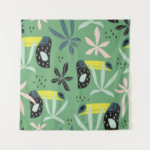 Tapiz Animales de la selva, elementos tropicales, sin co