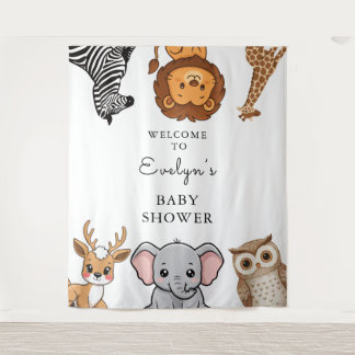 Tapiz Animales del Bosque Baby Shower