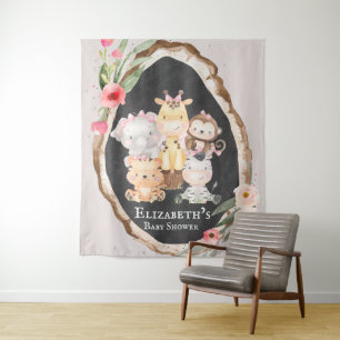 Tapiz Animales del Bosque Chica Baby Shower Cabina de Fo