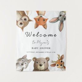Tapiz Animales del bosque viajan Baby Shower