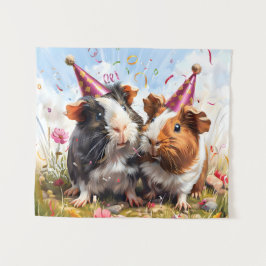 Tapiz Animales fiestas - 2 cerdos de Guinea