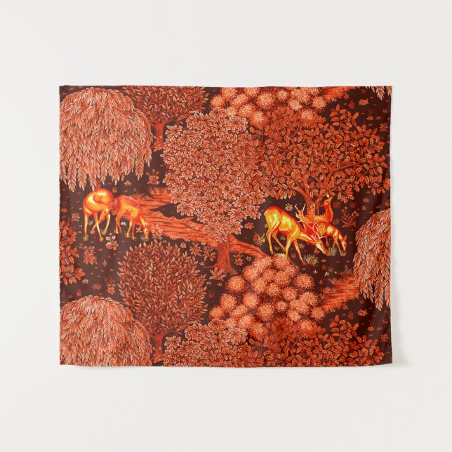 Tapiz ANIMALES FORESTALES, HECHOS POR UNA Flora Amarilla (Anverso (horizontal))