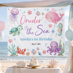 Tapiz Animales Lindo del Océano Cumpleaños Oneder Bajo e