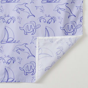 Tapiz Animales marinos y patrón de dibujo de una línea