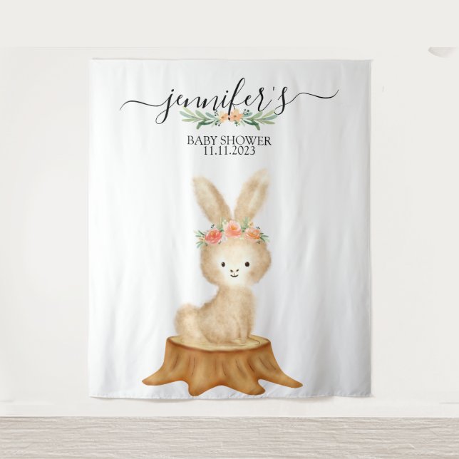 Tapiz Animals bunny rabbit Family wildlife baby backdrop (Anverso)