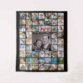 Tapiz Aniversario 55 Collage de Fotos Recuerdos Fondo