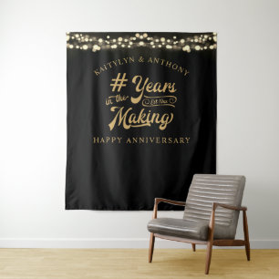 Tapiz Aniversario AÑOS DE ELABORACIÓN Luces de Oro Negro