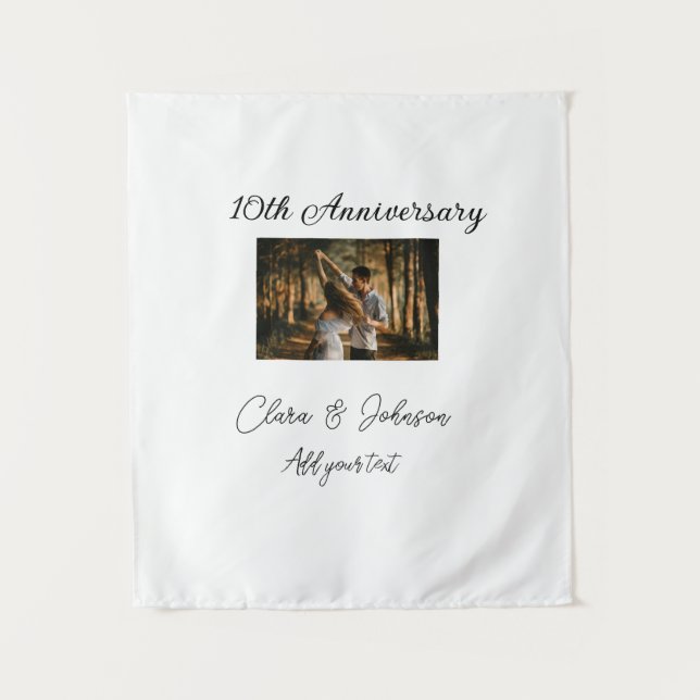 Tapiz Aniversario de bodas agregar nombre año imagen tex (Anverso)