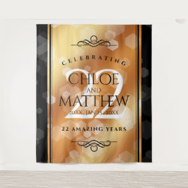 Tapiz Aniversario de bodas de cobre 22º elegante