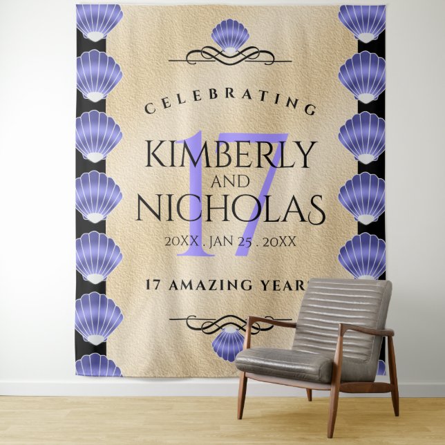 Tapiz Aniversario de Bodas de Conchas Elegantes 17 (In situ)
