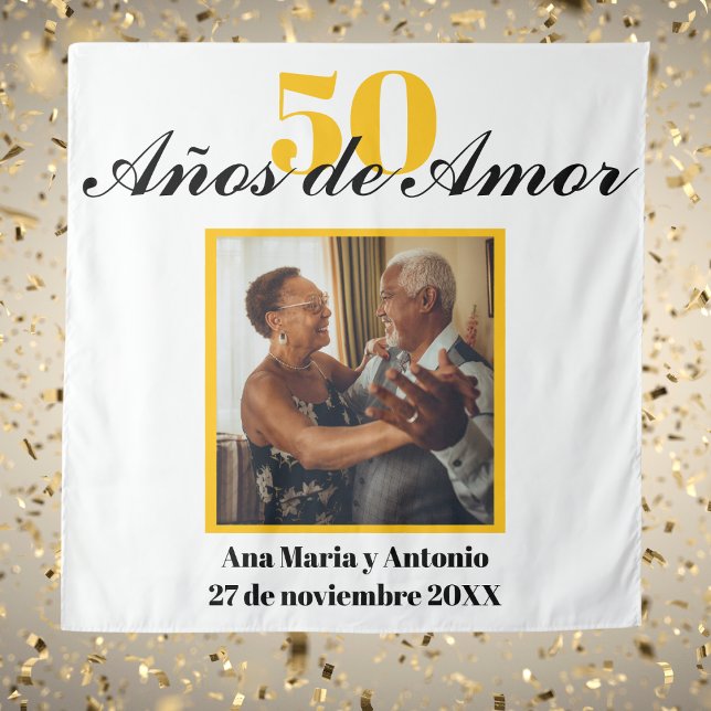 Tapiz Aniversario de Bodas de Oro Retro Español 50 (Subido por el creador)