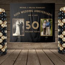 Aniversario de Bodas número 50 Banner - Años Dorad