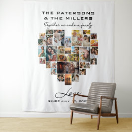 Tapiz Aniversario de la familia Pixel Heart Collage de f