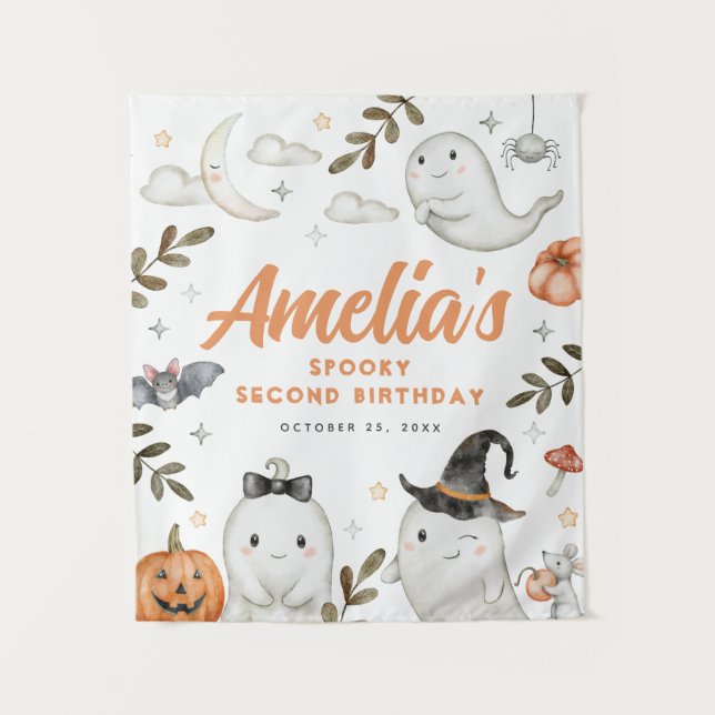 Tapiz Aniversario de la fiesta de cumpleaños de Hallowee (Anverso)