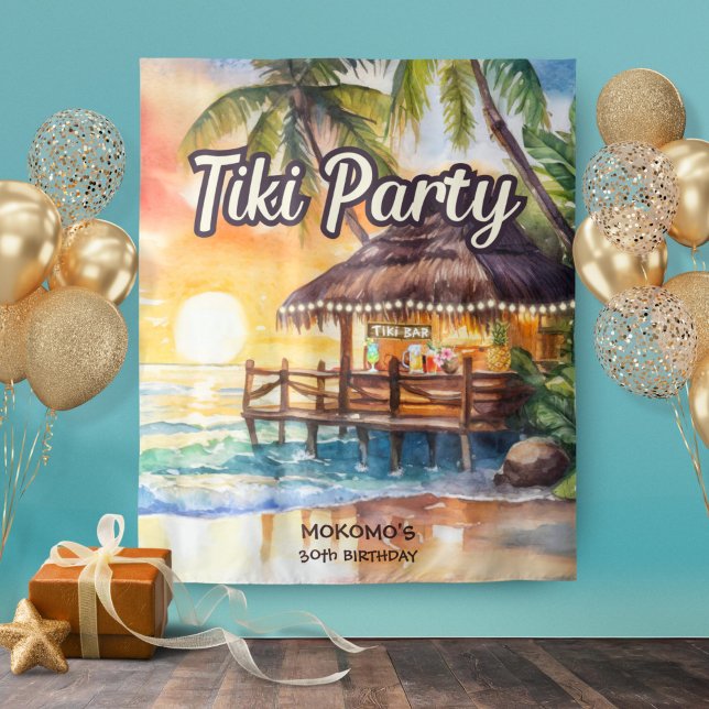 Tapiz Aniversario del nacimiento del Tropical Beach Tiki (Subido por el creador)