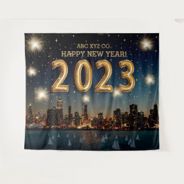 Tapiz Año nuevo corporativo | Fondo fotográfico de fuego