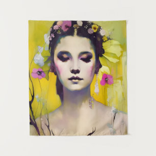 Tapiz Antecedentes amarillos de la diosa primavera